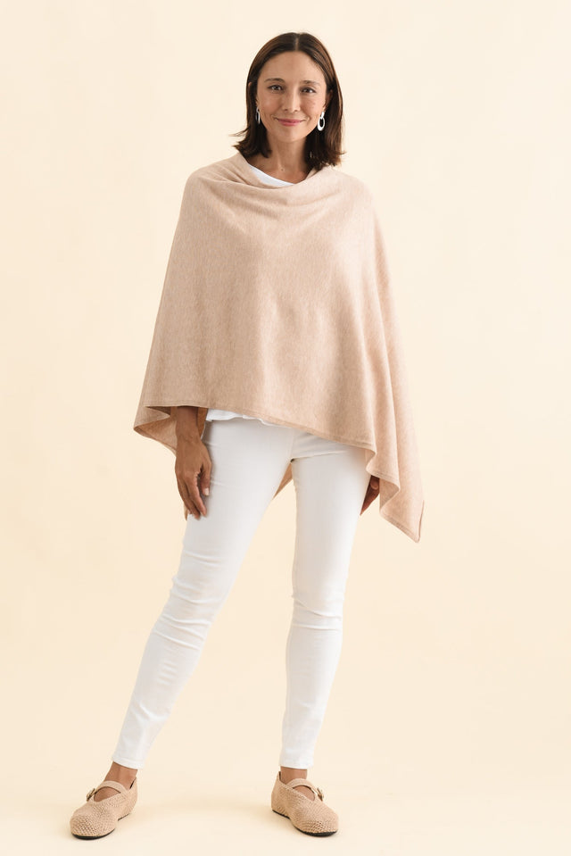 Amy Oat Wool Blend Poncho