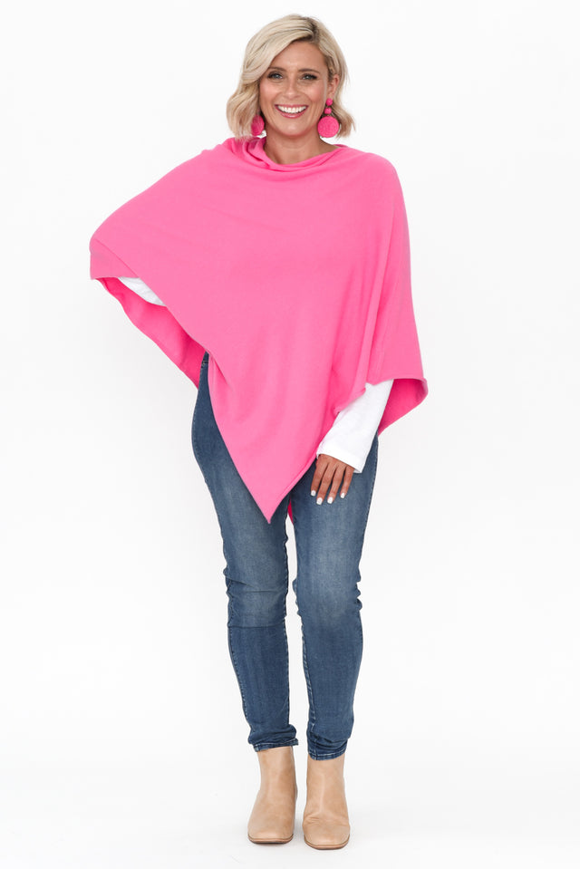 Amy Fuchsia Wool Blend Poncho banner image