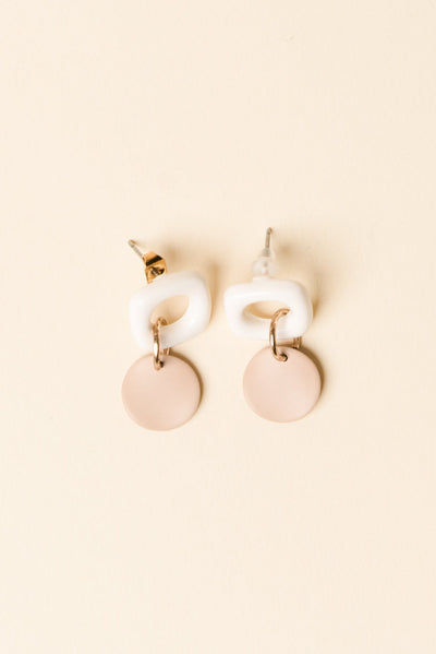 Angie White Drop Earrings