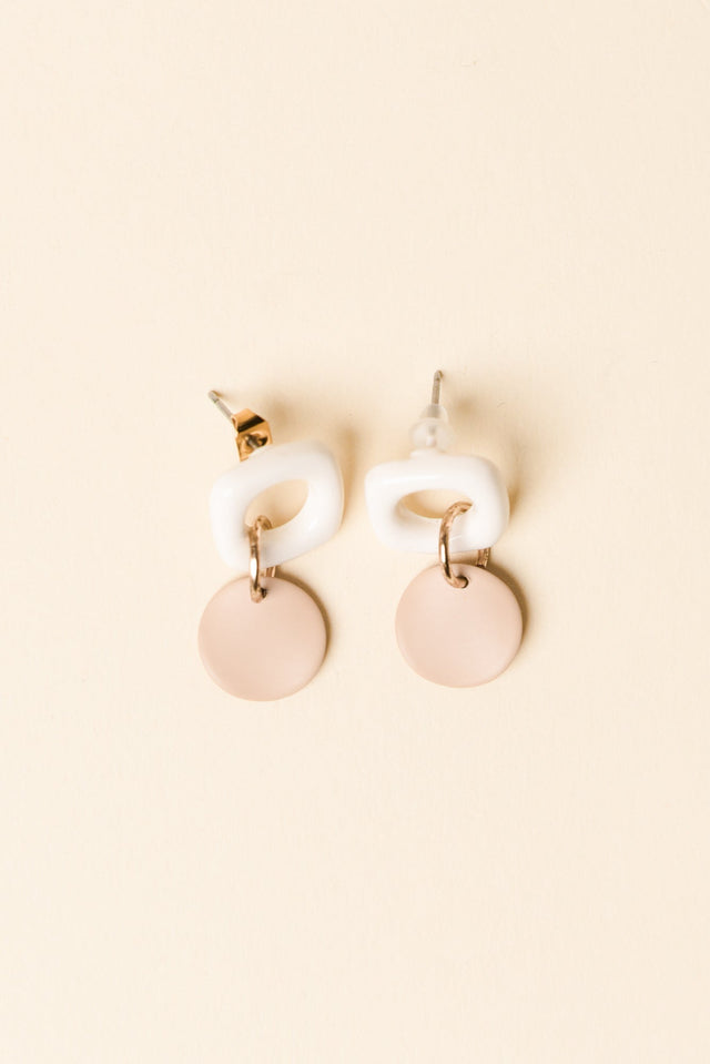 Angie White Drop Earrings