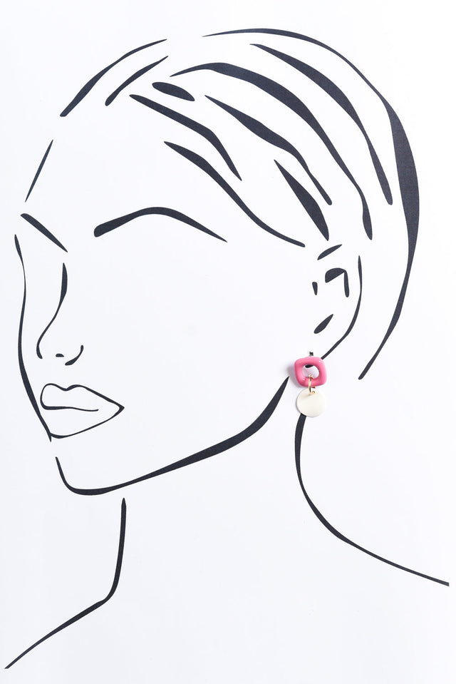 Angie Pink Drop Earrings