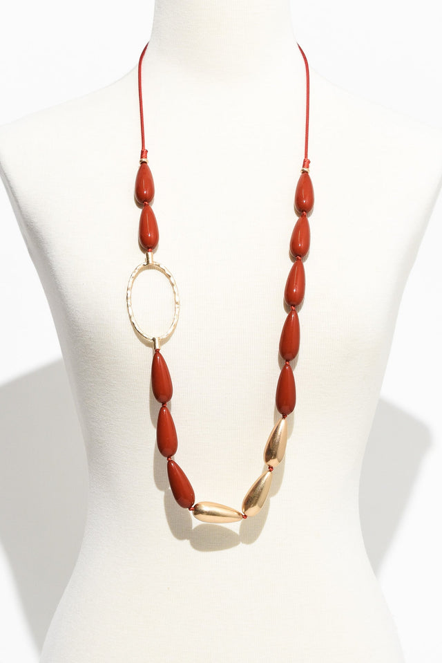 Anja Red Beaded Necklace