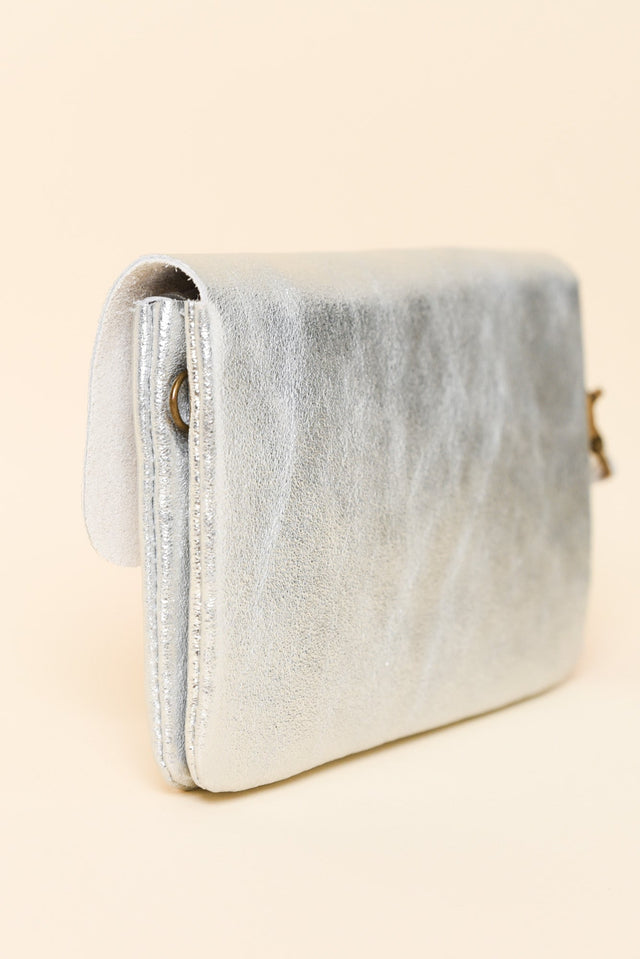 Antonia Silver Metallic Crossbody Bag image 3