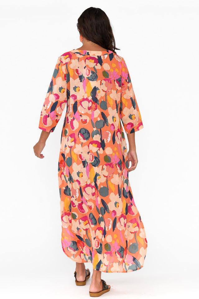 Apia Coral Blossom Cotton Maxi Dress