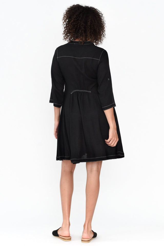 Argon Black Contrast Stitch Dress