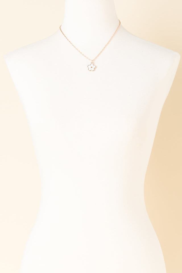 Ariana White Flower Pendant Necklace image 2