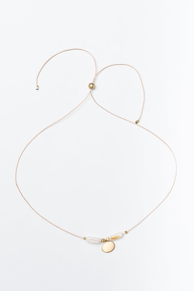Arica Gold Oval Beaded Necklace