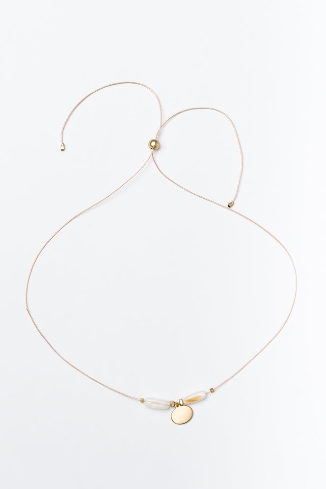 Arica Gold Oval Beaded Necklace