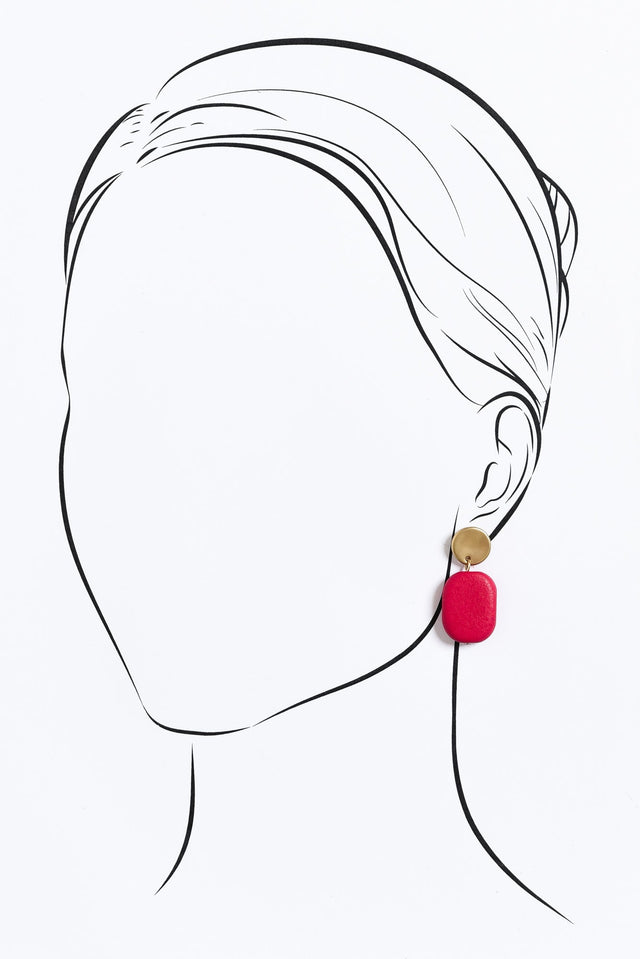 Ariel Fuchsia Rectangle Drop Earrings