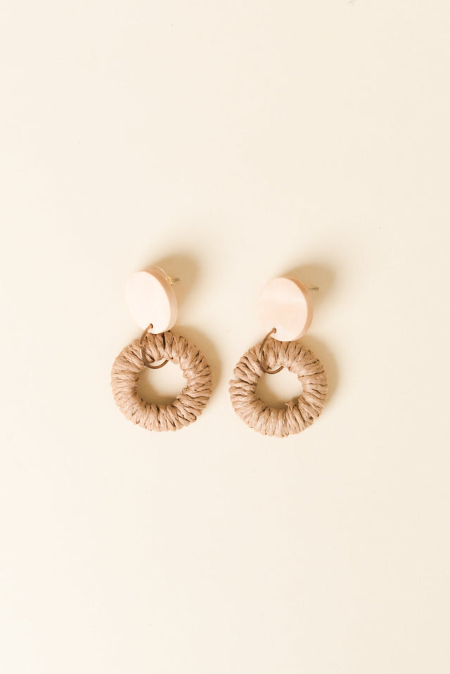 Arli Tan Woven Earrings
