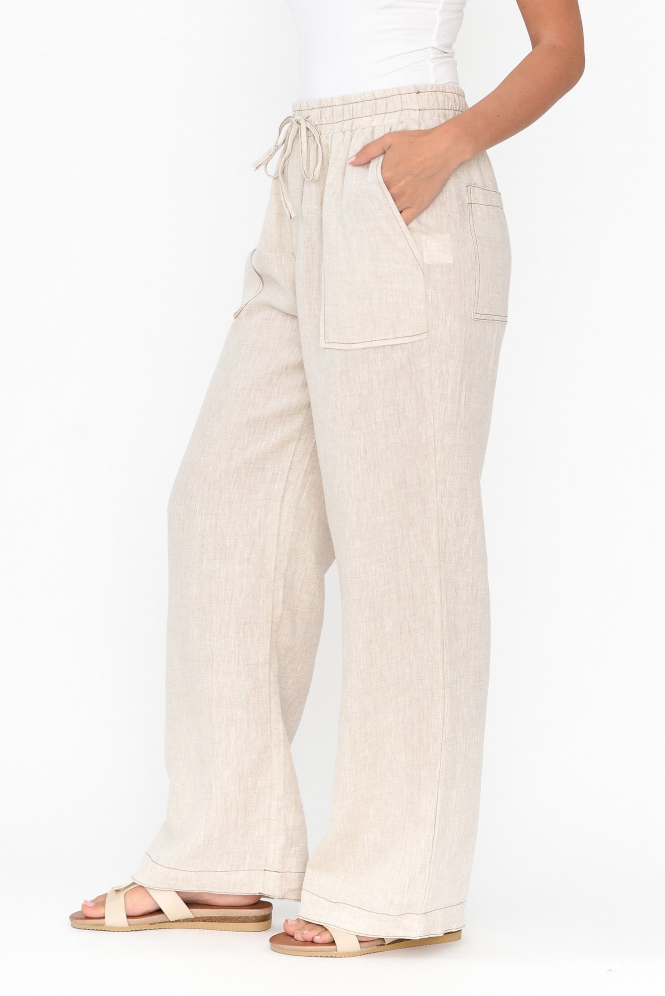 Caslon drawstring linen on sale pants