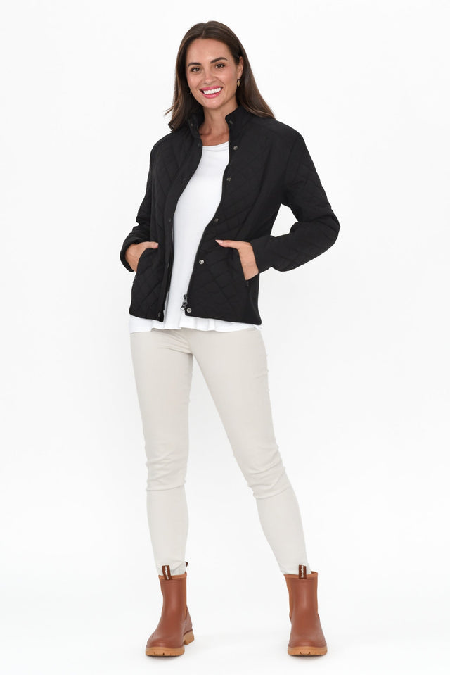 Asena Charcoal Quilted Puffer Jacket