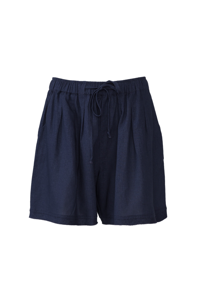 Ashlyn Navy Linen Blend Shorts image 3