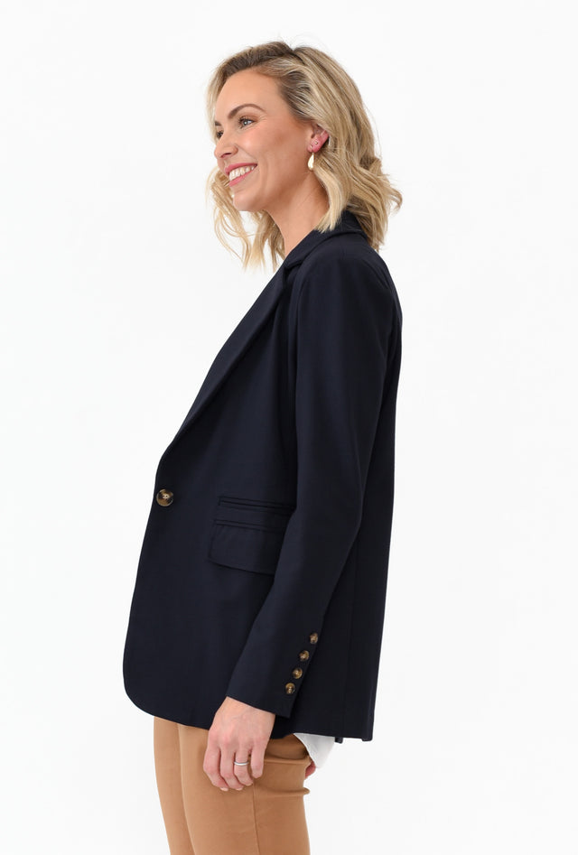 Audra Navy Fitted Stretch Blazer image 3