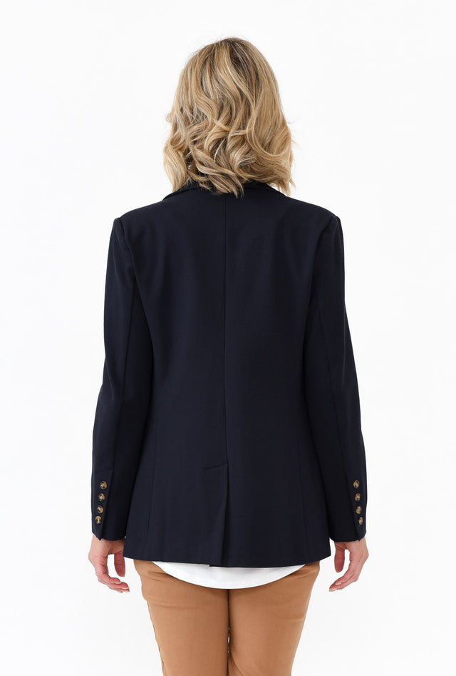 Audra Navy Fitted Stretch Blazer thumbnail 4