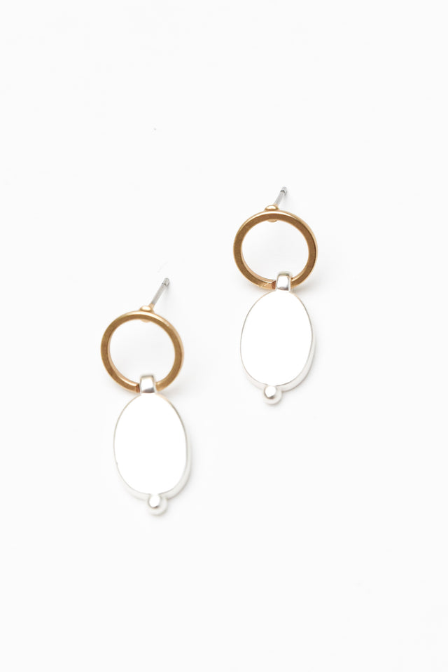 Ayelet Gold Oval Drop Earrings image 1