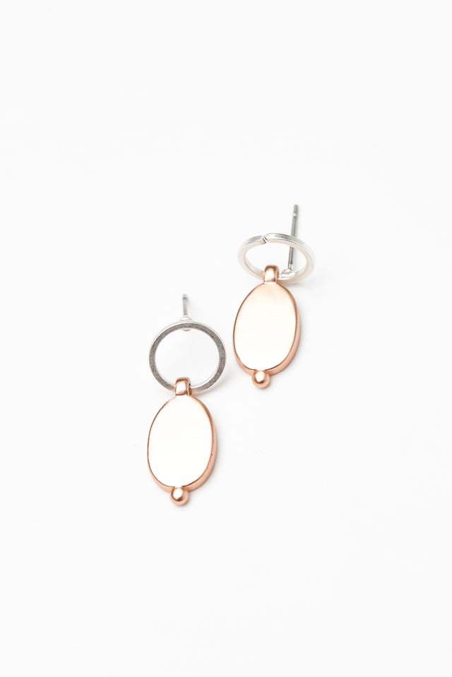 Ayelet Rose Gold Oval Drop Earrings image 1