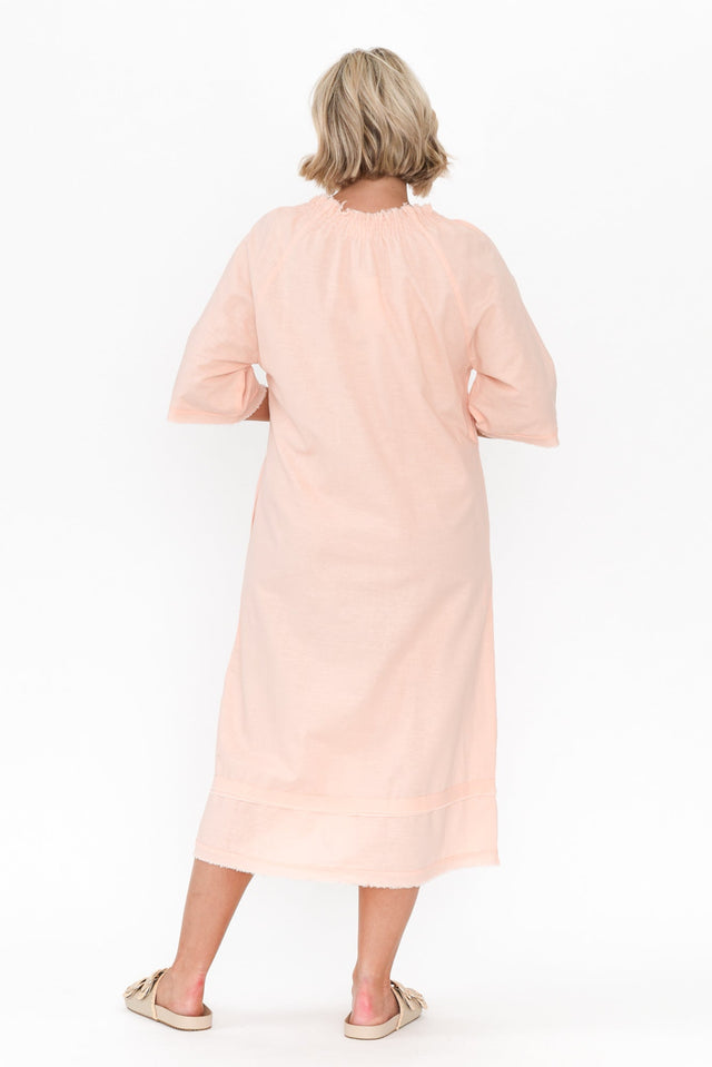 Ayesha Blush Linen Cotton Dress