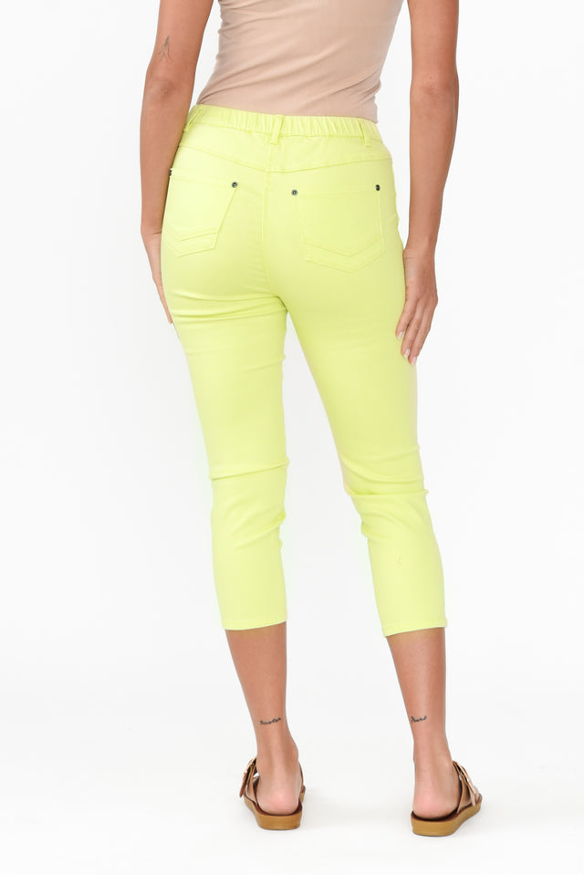 Reed Lime Stretch Cotton Capri Pants