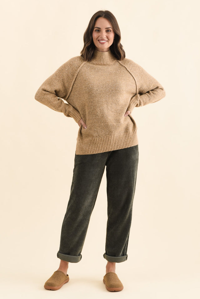 Baker Light Brown Knit Jumper,Brunette model,alt text|model:MJ image 7