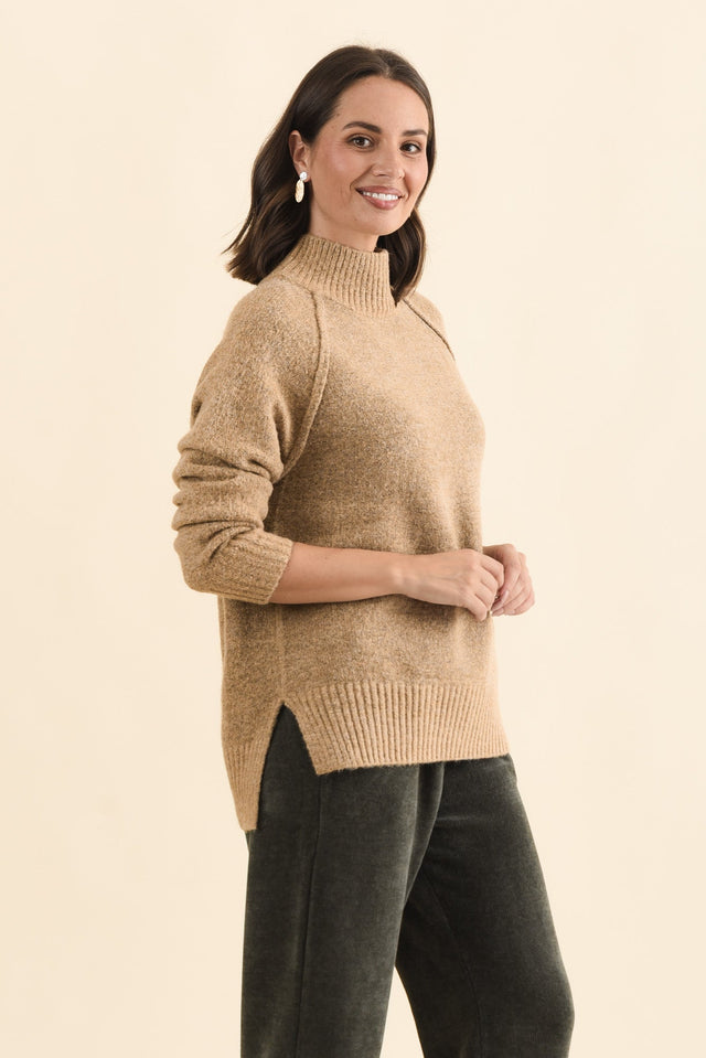 Baker Light Brown Knit Jumper,Brunette model,alt text|model:MJ image 4