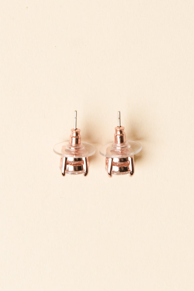 Ballet Rose Gold Diamante Stud Earrings image 3
