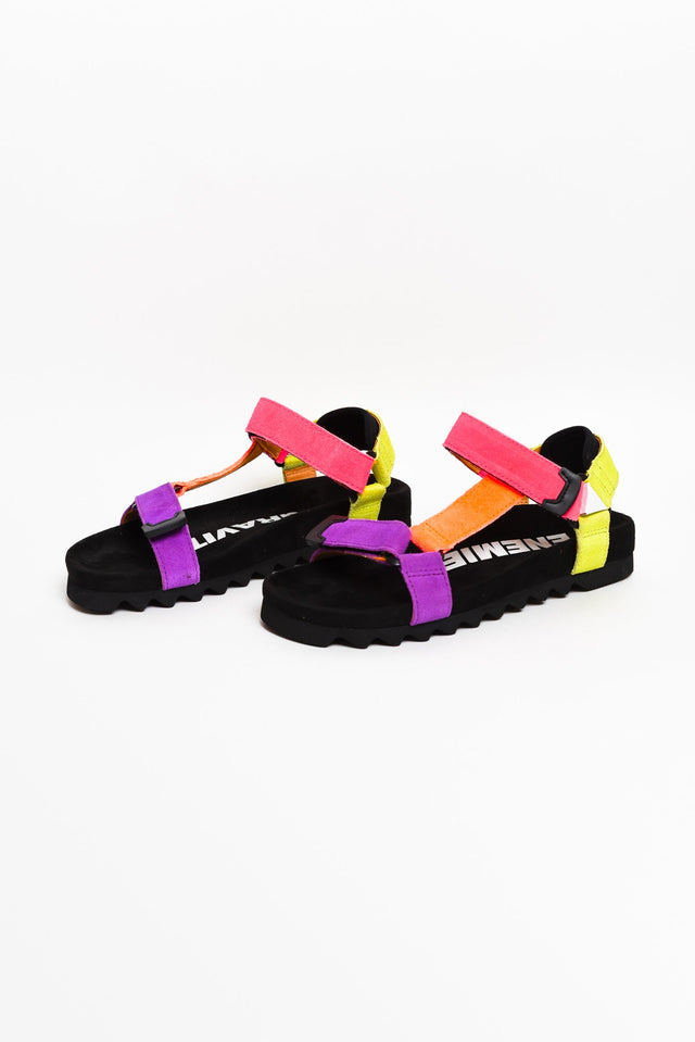 Cohen Neon Pop Suede Velcro Sandal