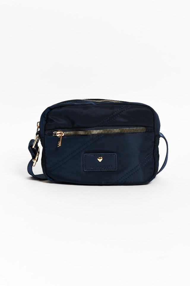 Bea Navy Quilted Crossbody Bag image 1
