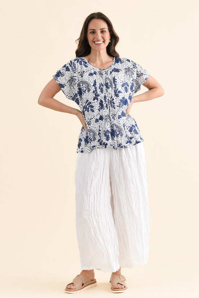 Beck Blue Garden Crinkle Cotton Top banner image