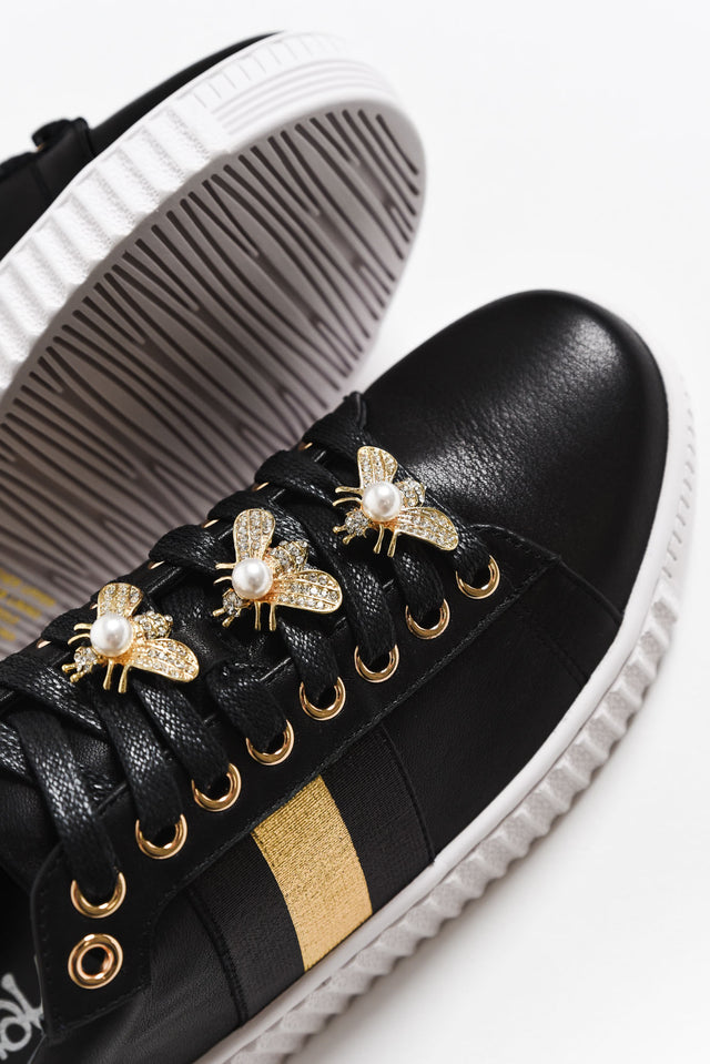 Bee Black Stripe Leather Sneaker