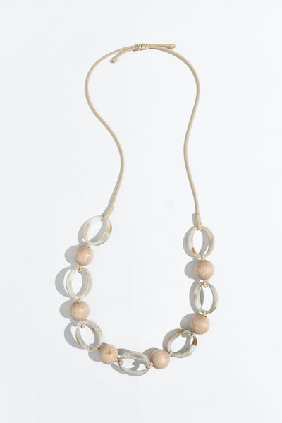 Belen Natural Wooden Beaded Necklace