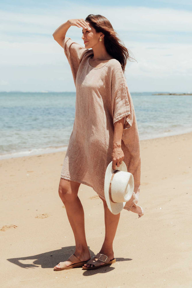 Belize Rust Linen Kaftan