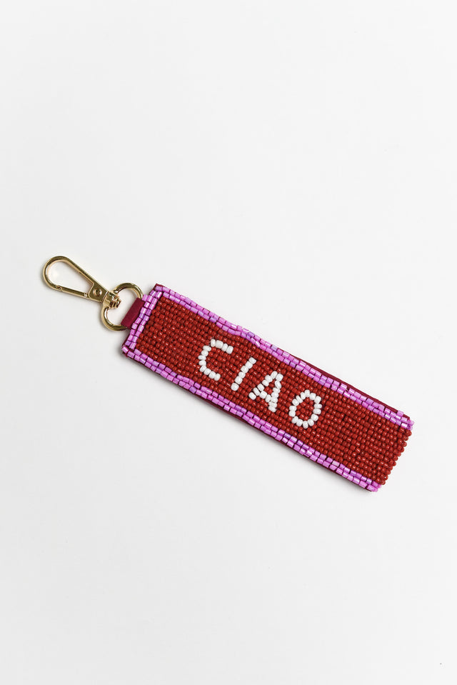 Bella Red Beaded Keychain