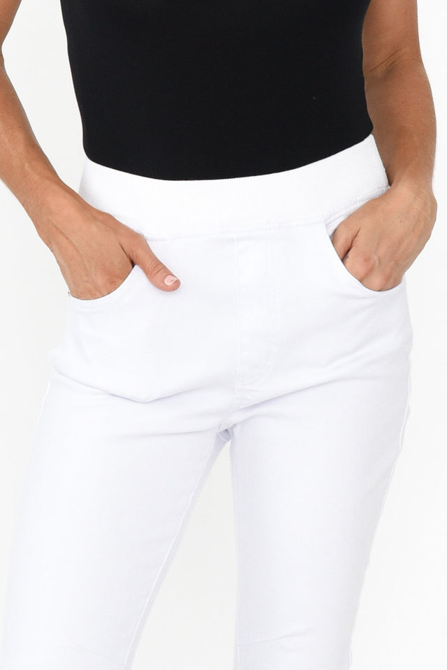 Bella White Cotton Stretch Jeans