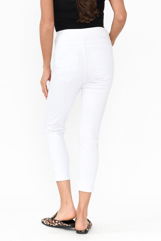 Bella White Cotton Stretch Jeans