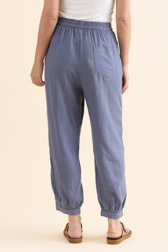 Beretta Steel Lace Linen Blend Pants,Back,Brunette model,alt text|model:MJ image 6