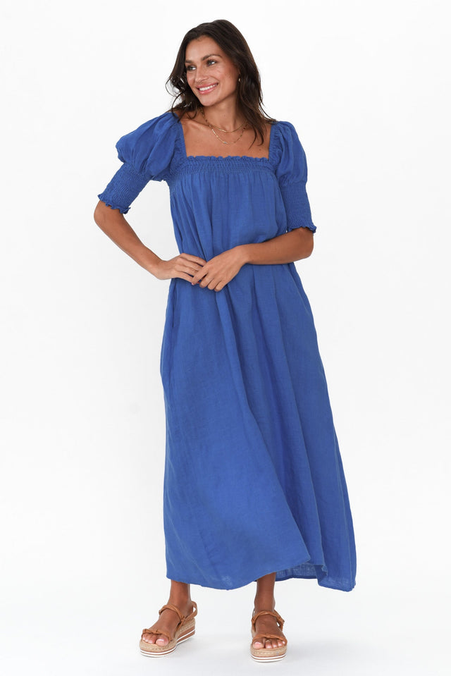 Bethania Cobalt Linen Dress image 8