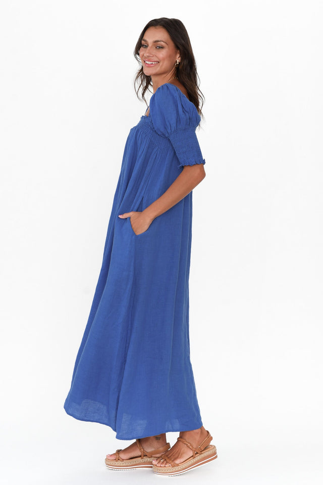 Bethania Cobalt Linen Dress image 5