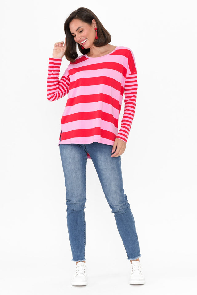 Betty Red Stripe Cotton Long Sleeve Tee image 4