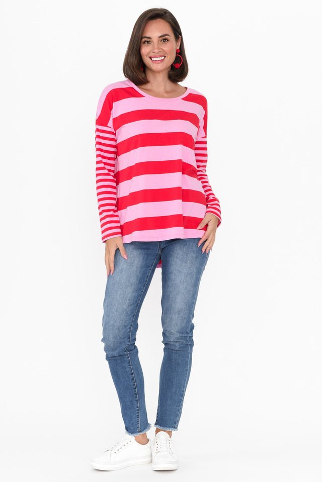 Betty Red Stripe Cotton Long Sleeve Tee image 8