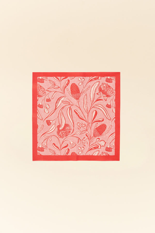 Red Trailing Natives Paper Napkins