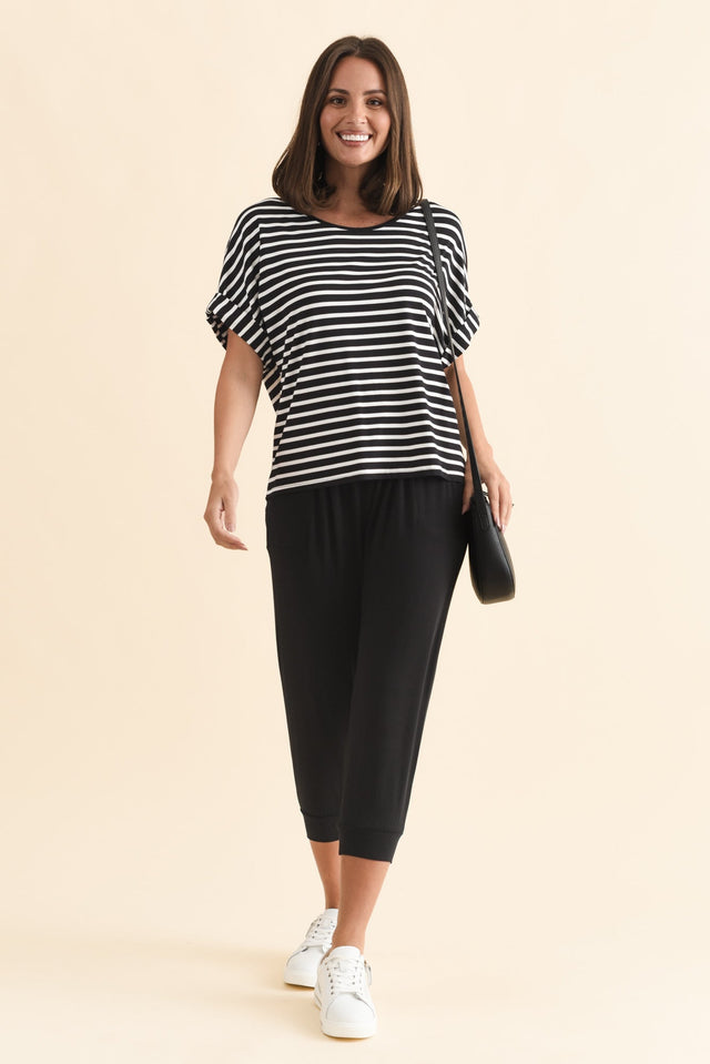 Black Tokyo Slouch Pants,Brunette model,alt text|model:MJ image 7