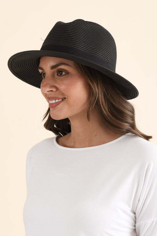 Black Wide Brim Travel Fedora