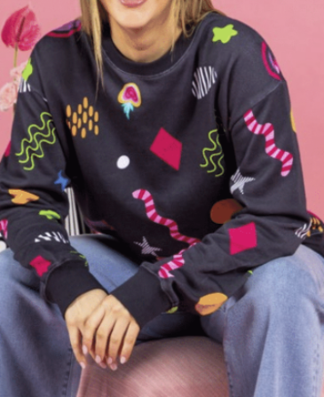 Licorice Galaxy Navy Cotton Sweatshirt,REF image 1