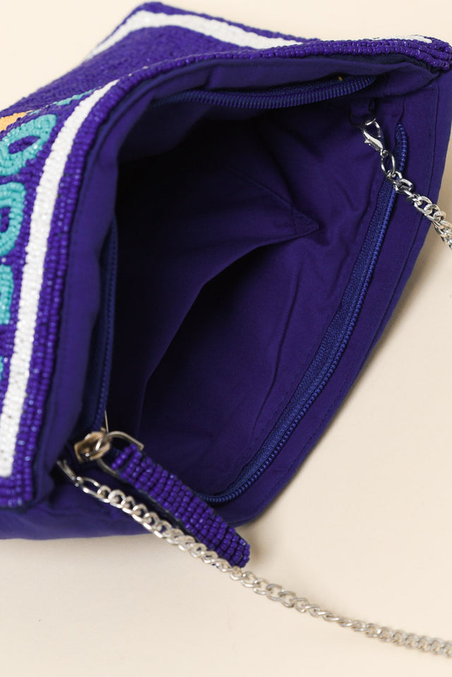 Blue St Tropez Beaded Clutch image 3