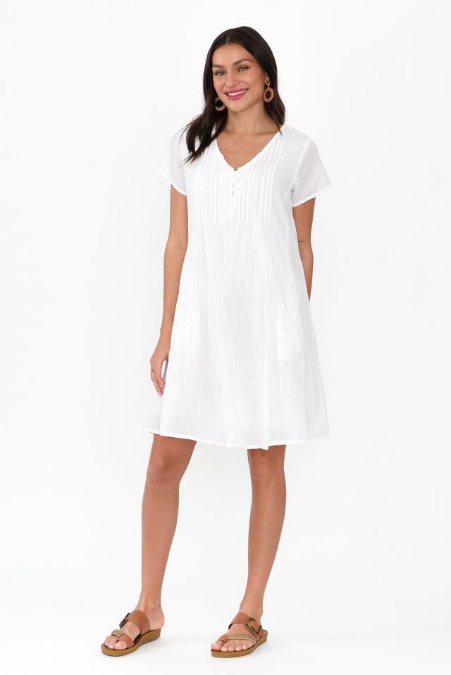 Bobbie White Crinkle Cotton Dress