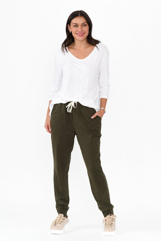 Bondi Khaki Cotton Jogger Pants