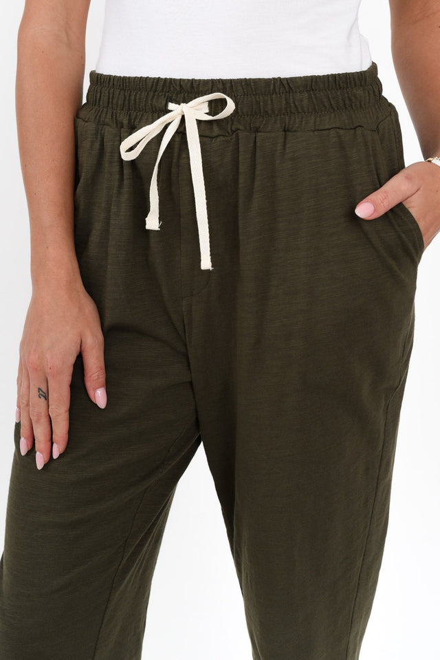 Bondi Khaki Cotton Jogger Pants