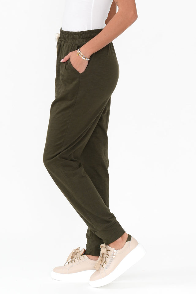 Bondi Khaki Cotton Jogger Pants