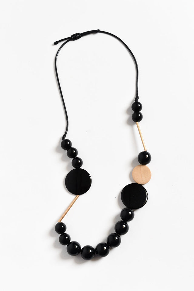 Bondi Black Circle Wood Necklace image 1